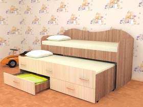 Кровать детская Нимфа двухместная 2.0 Венге/Дуб молочный в Муромцево - muromcevo.katalogmebeli.com | фото 3