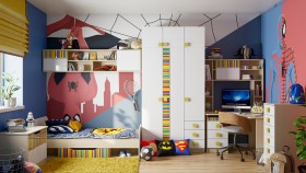 Детская комната Клаксон без машинок (Белый/корпус Клен) в Муромцево - muromcevo.katalogmebeli.com | фото