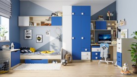 Детская комната Скай (Синий/Белый/корпус Клен) в Муромцево - muromcevo.katalogmebeli.com | фото