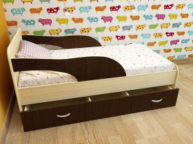 Кровать детская Максимка Млечный дуб/Венге в Муромцево - muromcevo.katalogmebeli.com | фото