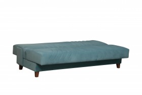 Диван-кровать "Бэлла" (велюр нео слейт/подушки микровелюр тропики) в Муромцево - muromcevo.katalogmebeli.com | фото 5