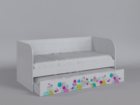 Диван-кровать Флёр (Белый/корпус Выбеленное дерево) в Муромцево - muromcevo.katalogmebeli.com | фото