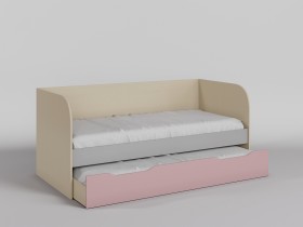 Диван-кровать Грэйси (Розовый/Серый/корпус Клен) в Муромцево - muromcevo.katalogmebeli.com | фото