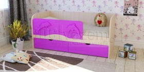 Друзья Кровать детская 2 ящика 1.6 Фиолетовый глянец в Муромцево - muromcevo.katalogmebeli.com | фото