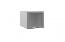 Гарда ГВПГС 500 шкаф верхний горизонтальный глубокий со стеклом высокий (Белый/корпус Серый) в Муромцево - muromcevo.katalogmebeli.com | фото