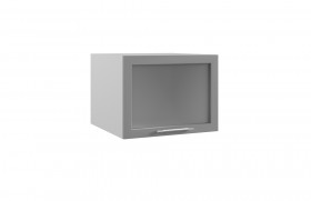 Гарда ГВПГС 600 шкаф верхний горизонтальный глубокий со стеклом высокий (Белый/корпус Серый) в Муромцево - muromcevo.katalogmebeli.com | фото