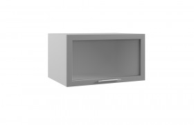 Гарда ГВПГС 800 шкаф верхний горизонтальный глубокий со стеклом высокий (Белый/корпус Серый) в Муромцево - muromcevo.katalogmebeli.com | фото