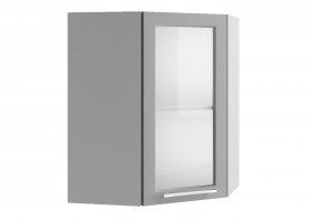 Гарда ВПУС 550 шкаф верхний угловой со стеклом Белый в Муромцево - muromcevo.katalogmebeli.com | фото