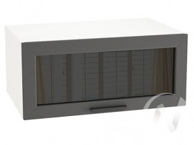 Шкаф верхний Глетчер ШВГС 810 (Маренго силк/белый/горизонт/стекло) в Муромцево - muromcevo.katalogmebeli.com | фото