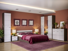 Спальня Нэнси (Венге/Белый глянец) в Муромцево - muromcevo.katalogmebeli.com | фото 1