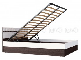 Ким кровать с подъемным механизмом 1,4 (Венге/белый глянец) в Муромцево - muromcevo.katalogmebeli.com | фото 2