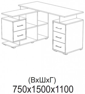 Компьютерный стол угловой СКМУ-3 белый в Муромцево - muromcevo.katalogmebeli.com | фото 2