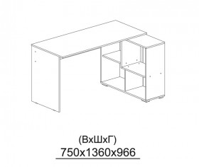 Компьютерный стол угловой СКМУ-3 дуб сонома/белый в Муромцево - muromcevo.katalogmebeli.com | фото 3