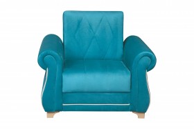 Кресло для отдыха "Порто" (велюр киви бирюза / микровельвет крем) в Муромцево - muromcevo.katalogmebeli.com | фото 3