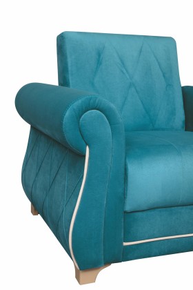 Кресло для отдыха "Порто" (велюр киви бирюза / микровельвет крем) в Муромцево - muromcevo.katalogmebeli.com | фото 5