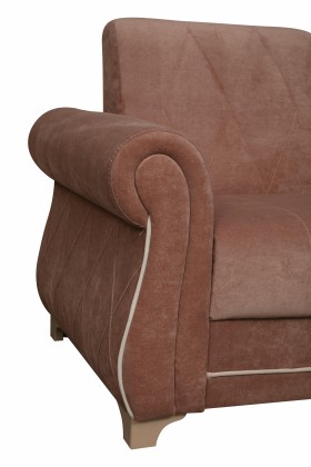 Кресло для отдыха "Порто" (велюр киви корица / микровельвет крем) в Муромцево - muromcevo.katalogmebeli.com | фото 3
