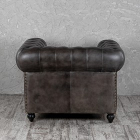 Кресло кожаное Лофт Честер (акация) в Муромцево - muromcevo.katalogmebeli.com | фото 7