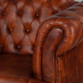 Кресло кожаное Лофт Честер-Нью (Коричневый, Рыжий) в Муромцево - muromcevo.katalogmebeli.com | фото 4