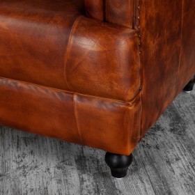 Кресло кожаное Лофт Честер-Нью (Коричневый, Рыжий) в Муромцево - muromcevo.katalogmebeli.com | фото 8