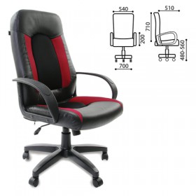 Кресло офисное BRABIX Strike EX-525 (черно-красный) в Муромцево - muromcevo.katalogmebeli.com | фото