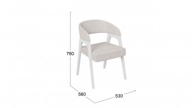 Кресло «Техас 1» (Белый матовый/Шенилл Estetica Vanille №220) в Муромцево - muromcevo.katalogmebeli.com | фото 2