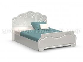 Кровать 1,4м Гармония (Белый/Белый глянец) в Муромцево - muromcevo.katalogmebeli.com | фото