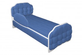 Кровать 160 Атлет 29 Синий (мягкий бортик) в Муромцево - muromcevo.katalogmebeli.com | фото