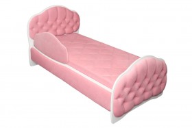 Кровать 160 Гармония 36 Светло-розовый (мягкий бортик) в Муромцево - muromcevo.katalogmebeli.com | фото