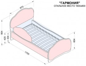 Кровать 160 Гармония 58 Молочный (мягкий бортик) в Муромцево - muromcevo.katalogmebeli.com | фото 2