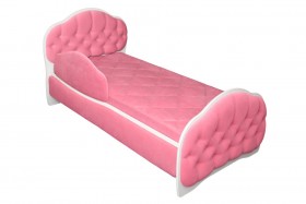 Кровать 160 Гармония 89 Розовый (мягкий бортик) в Муромцево - muromcevo.katalogmebeli.com | фото 1