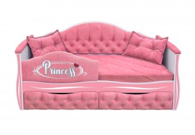 Кровать 160 серии Иллюзия 2 ящика 36 Розовый (мягкий бортик/подушки) в Муромцево - muromcevo.katalogmebeli.com | фото