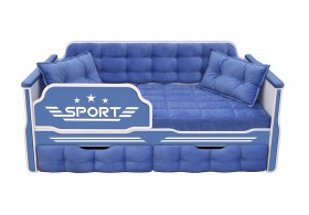 Кровать 160 серии Спорт 2 ящика 85 Синий (подушки) в Муромцево - muromcevo.katalogmebeli.com | фото