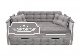 Кровать 170 серии Спорт 1 ящик 45 Серый (подушки) в Муромцево - muromcevo.katalogmebeli.com | фото