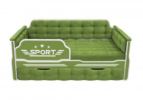 Кровать 170 серии Спорт 1 ящик 76 Зелёный (мягкие боковые накладки) в Муромцево - muromcevo.katalogmebeli.com | фото