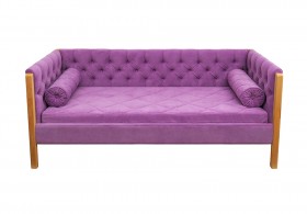 Кровать 180 серии Леди  32 Фиолетовый (подушка валик) в Муромцево - muromcevo.katalogmebeli.com | фото
