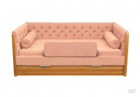Кровать 180 серии Леди + ящик 15 Бледно-розовый (мягкий бортик/подушка валик) в Муромцево - muromcevo.katalogmebeli.com | фото