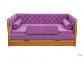 Кровать 180 серии Леди + ящик 32 Фиолетовый (мягкий бортик/подушка валик) в Муромцево - muromcevo.katalogmebeli.com | фото