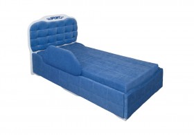 Кровать 190 Атлет Lux 29 Синий (мягкий бортик) в Муромцево - muromcevo.katalogmebeli.com | фото