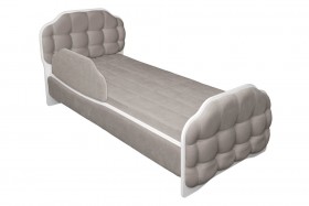 Кровать 190 Атлет Lux 96 Серый (мягкий бортик) в Муромцево - muromcevo.katalogmebeli.com | фото