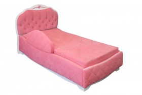 Кровать 190 Гармония Lux 36 Розовый (мягкий бортик) в Муромцево - muromcevo.katalogmebeli.com | фото