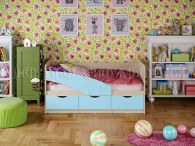 Кровать Бабочки 1,6м (Голубой матовый) в Муромцево - muromcevo.katalogmebeli.com | фото