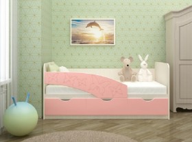 Кровать Бабочки 1,6м (Розовый металлик) в Муромцево - muromcevo.katalogmebeli.com | фото 1