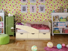 Кровать Бабочки 1,6м (Ваниль матовый) в Муромцево - muromcevo.katalogmebeli.com | фото