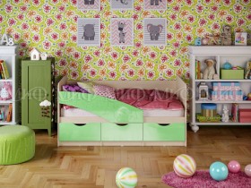 Кровать Бабочки 2,0м (Салатовый металлик) в Муромцево - muromcevo.katalogmebeli.com | фото 1