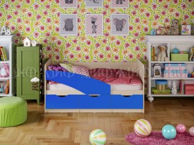 Кровать Бабочки 2,0м (Синий матовый) в Муромцево - muromcevo.katalogmebeli.com | фото 1
