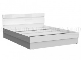 Кровать Челси 1400 (Белый/Белый глянец) в Муромцево - muromcevo.katalogmebeli.com | фото