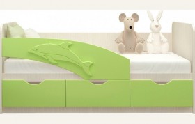 Кровать детская 1,6м Дельфин (Салатовый металлик) в Муромцево - muromcevo.katalogmebeli.com | фото