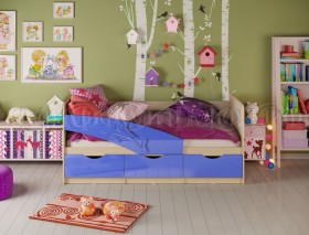 Кровать детская 1,6м Дельфин (Синий металлик) в Муромцево - muromcevo.katalogmebeli.com | фото