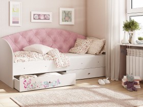 Кровать детская Эльза Белый/Розовый в Муромцево - muromcevo.katalogmebeli.com | фото