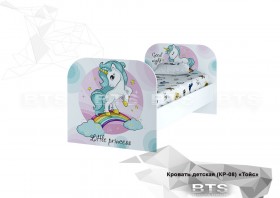 Кровать детская КР-08 Тойс (белый/белый,фотопечать Little Pony) в Муромцево - muromcevo.katalogmebeli.com | фото